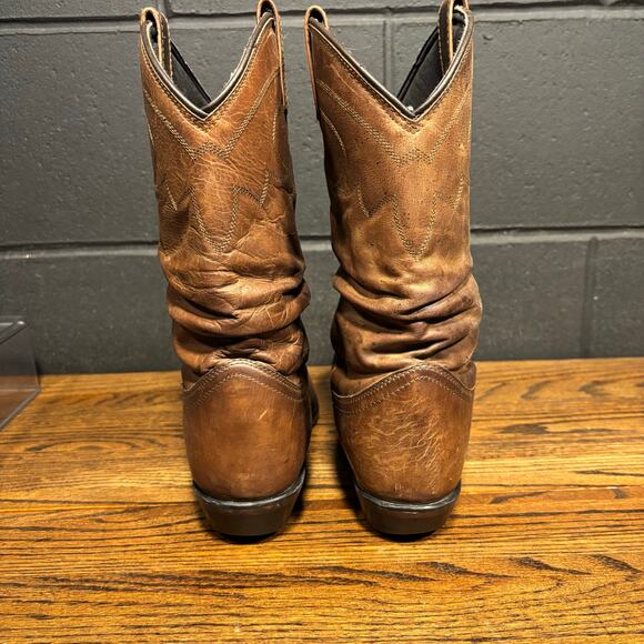 Smoky Mountain Cowboy Boots Men’s 9.5 D Brown Leather Western Distressed Slouch - Picture 4 of 14